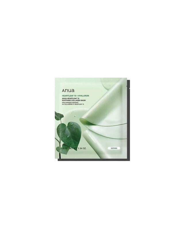 Anua, Heartleaf 70, Hyaluron, Soothing, Sheet Mask, For Face, 28 ml - Feel You