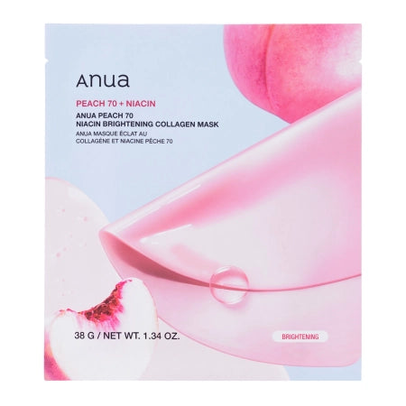 Anua - Peach 70 Niacin Brightening Collagen Mask - Brightening Sheet mask with Collagen - 38g - Feel You