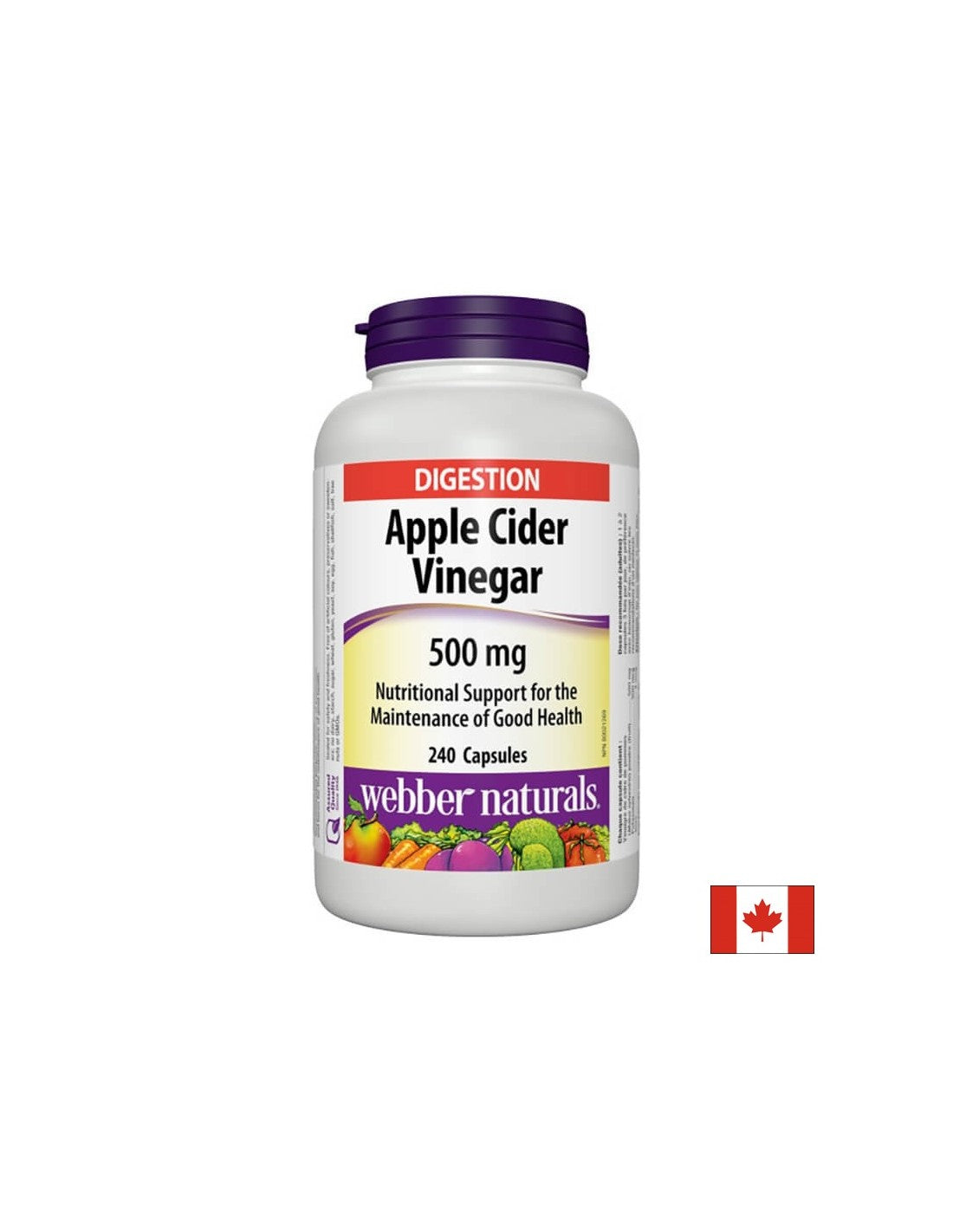 Apple Cider Vinegar - Ябълков оцет, 500 mg,  240 капсули - Feel You