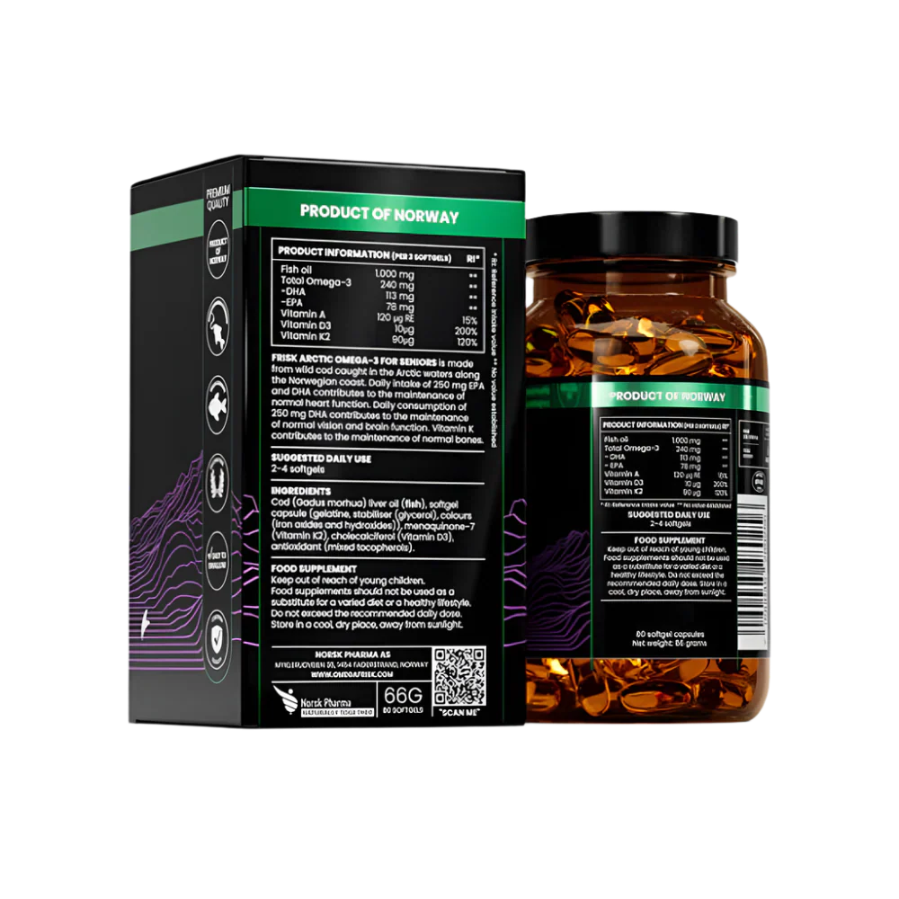 Arctic 50+ – Омега-3 – 100% Дива Арктическа Треска – 80 Капсули - Feel You