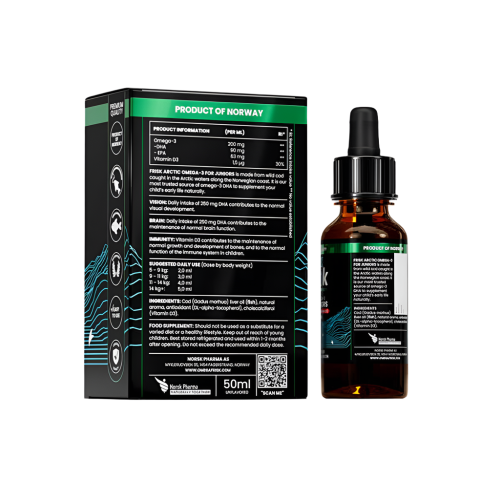 Arctic Kids – Омега-3 за Деца – Дива Риба от Норвегия / Лимонов Вкус – 50 мл - Feel You