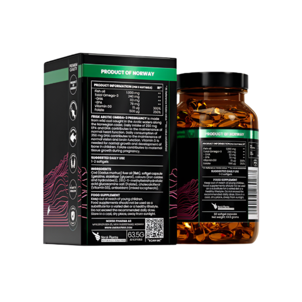 Arctic Pregnancy – Омега-3 при Бременни – 100% Дива Треска от Норвегия – 80 Капсули - Feel You