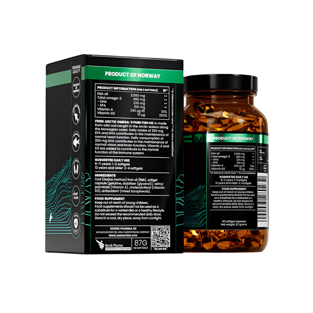 Arctic Pure – Омега-3 от 100% Дива Арктическа Треска – 60 Капсули - Feel You