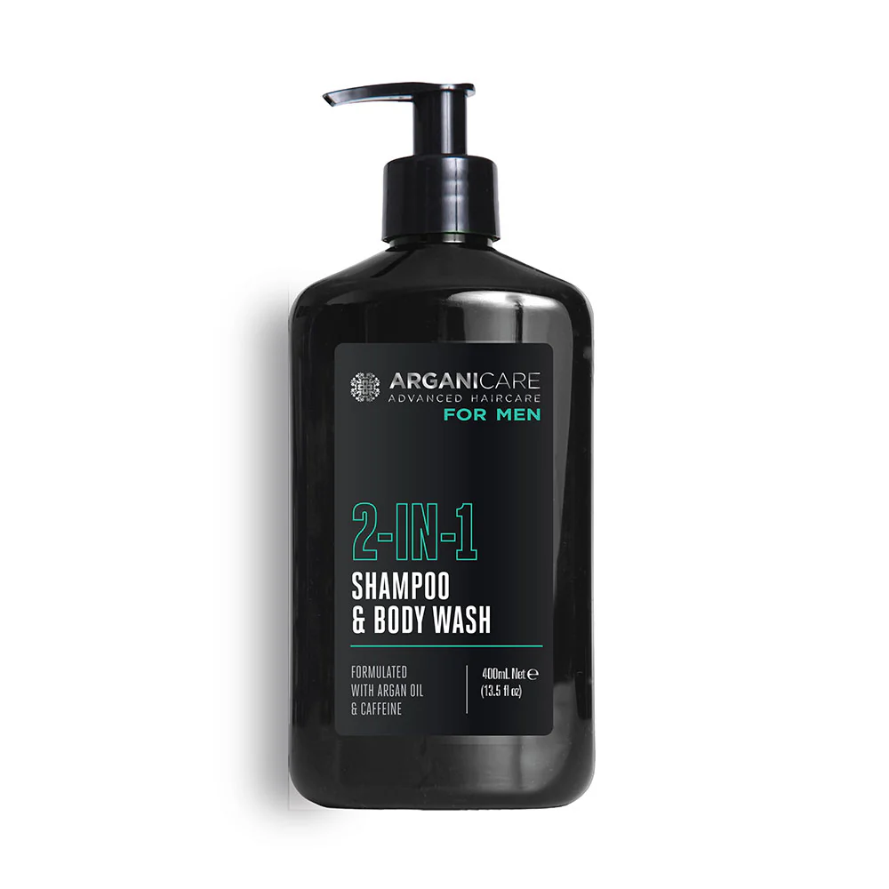 Arganicare, Men, Cleansing, Hydrating & Revitalising, Fresh, Body Wash, Body & Hair, 400 ml - Feel You