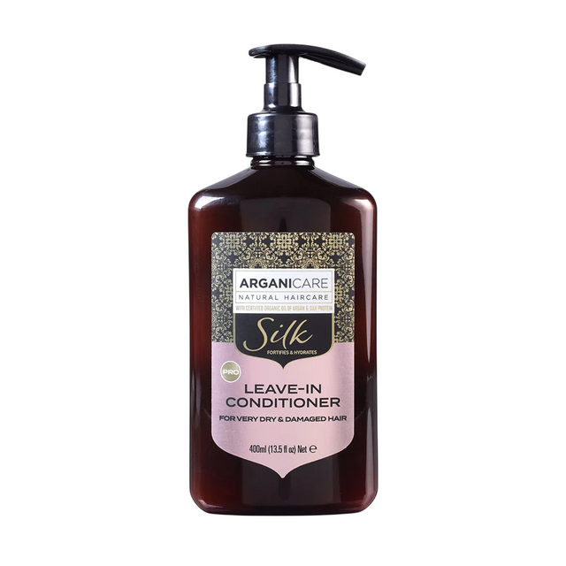 Arganicare, Silk Protein, Organic, Hair Leave-In Conditioner, Hydrating & Nourishing, 400 ml - Feel You