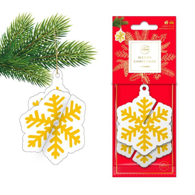 Aroma Car, Xmas 3D Snowflake, Cinnamon, Room Air Freshener - Feel You