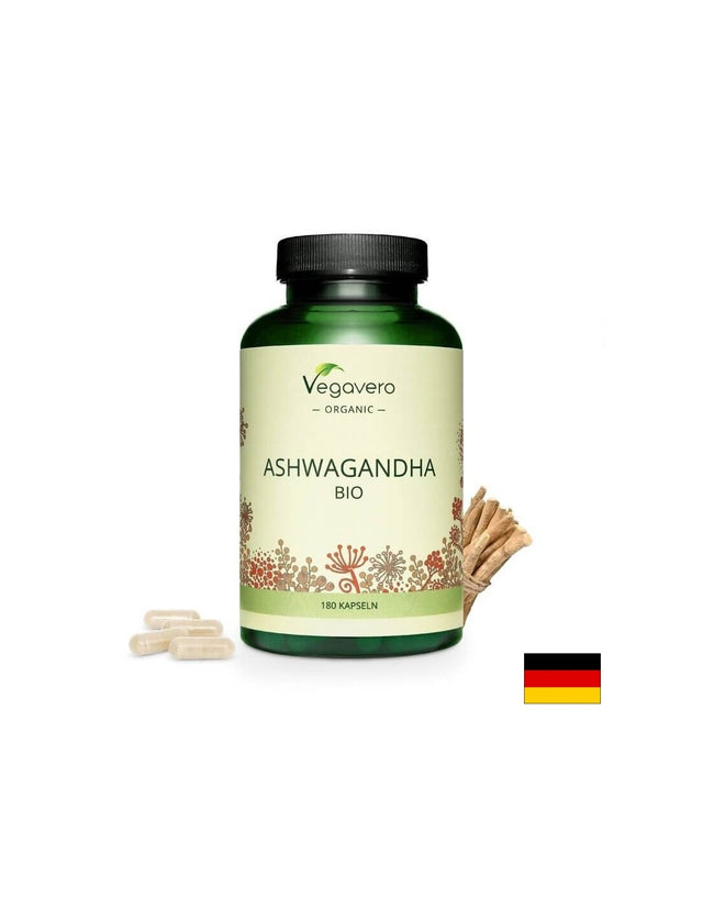 Ashwagandha BIO/ Био Ашваганда, 180 капсули, 100% Vegan Vegavero - Feel You