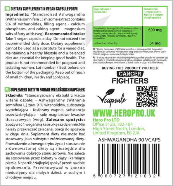 Ashwagandha Extract 600 mg - 90 капсули - Feel You