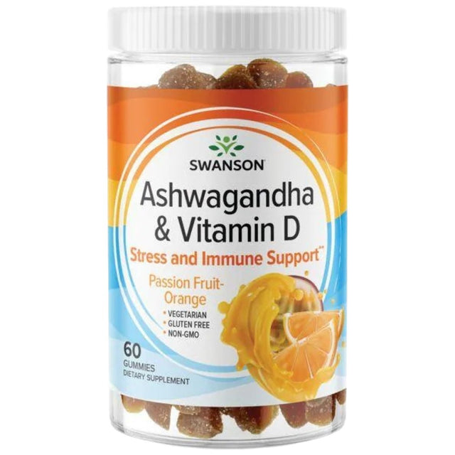Ashwagandha Gummies with Vitamin D | Passion Fruit Orange 60 Дъвчащи таблетки - Feel You