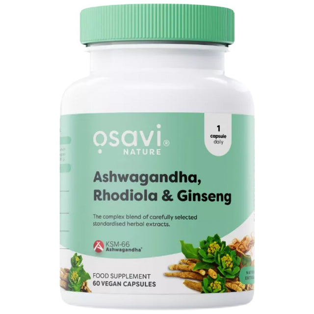 Ashwagandha + Rhodiola & Ginseng - 60 капсули - Feel You