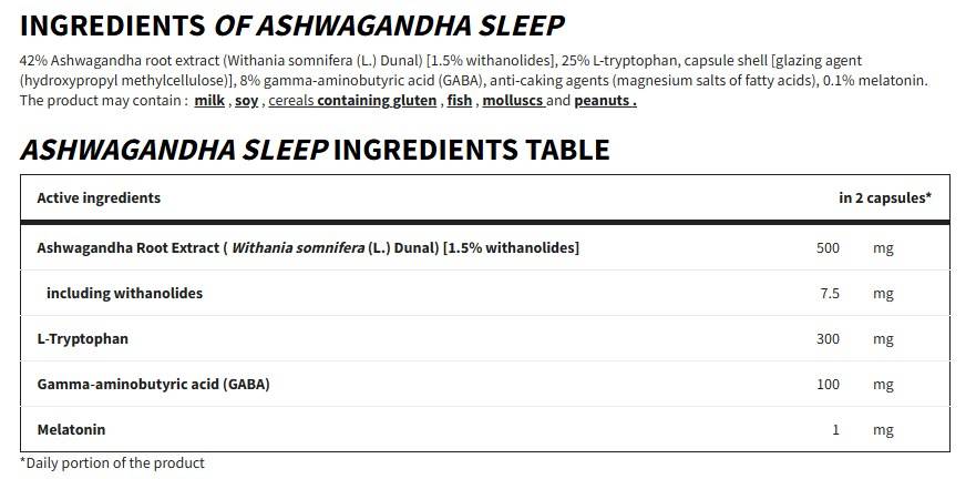 Ashwagandha Sleep | with Melatonin, GABA & L-Tryptophan - 60 капсули - Feel You