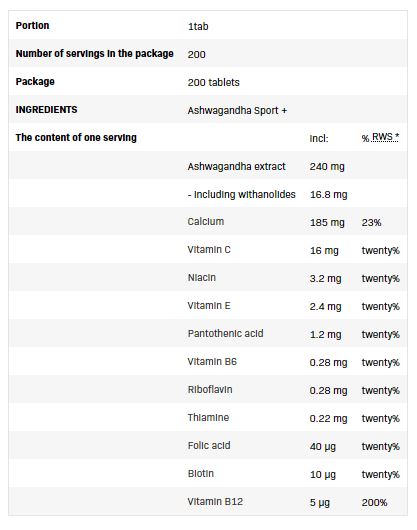 Ashwagandha Sport + / 200 Tabs - Feel You