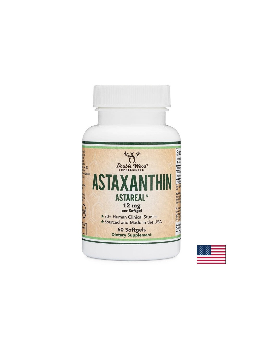 Антиоксидант - Астаксантин (Astaxanthin Astareal), 12 mg х 60 софтгел капсули Double Wood - Feel You