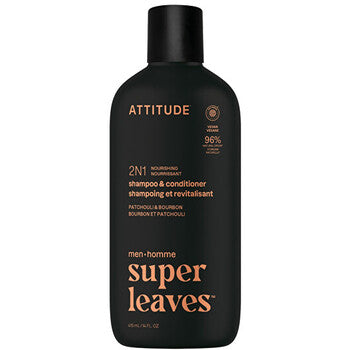 Attitude - Super Leaves Patchouli & Bourbon Shampoo & Conditioner - Pánský vyživující šampon a kondicionér 2v1 - 415ml - Feel You