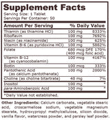 VITAMIN B-100 COMPLEX SUSTAINED RELEASE - 50 Tablets