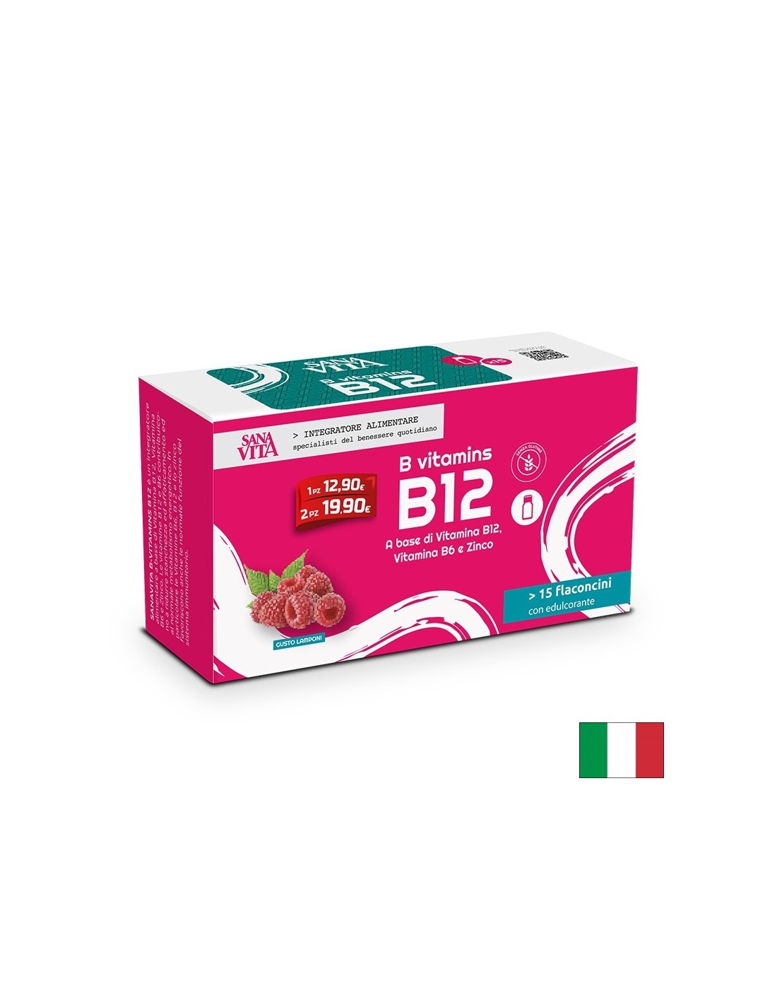 Нервна система - Витамин B12, B6 + Цинк, 15 флакона x 10 ml, с вкус на малина - Feel You