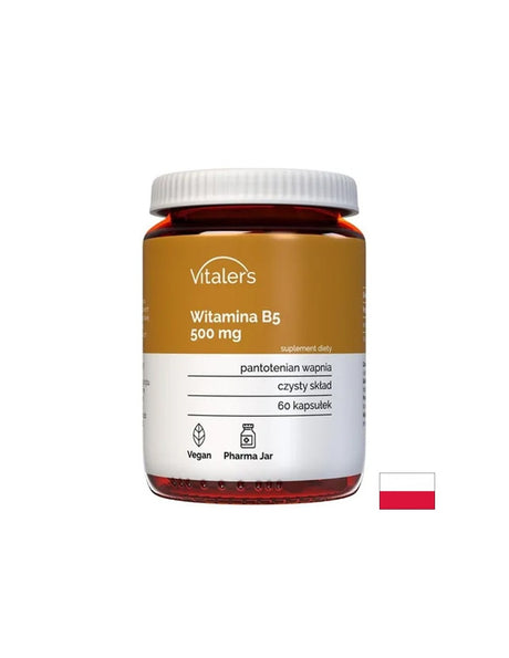 Витамин B5 – За енергия, умствена концентрация и кръвообразуване, 500 mg, 60 капсули - Feel You
