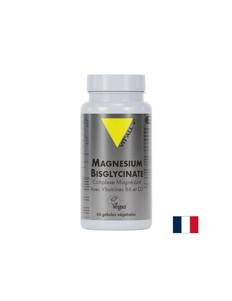 Магнезий (бисглицинат) + Витамини B6 и D3 – За мускули и кости, 60 капсули - Feel You