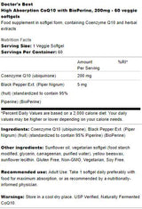 BEST CoQ10 with Bioperine 200 mg - 60 Гел капсули - Feel You