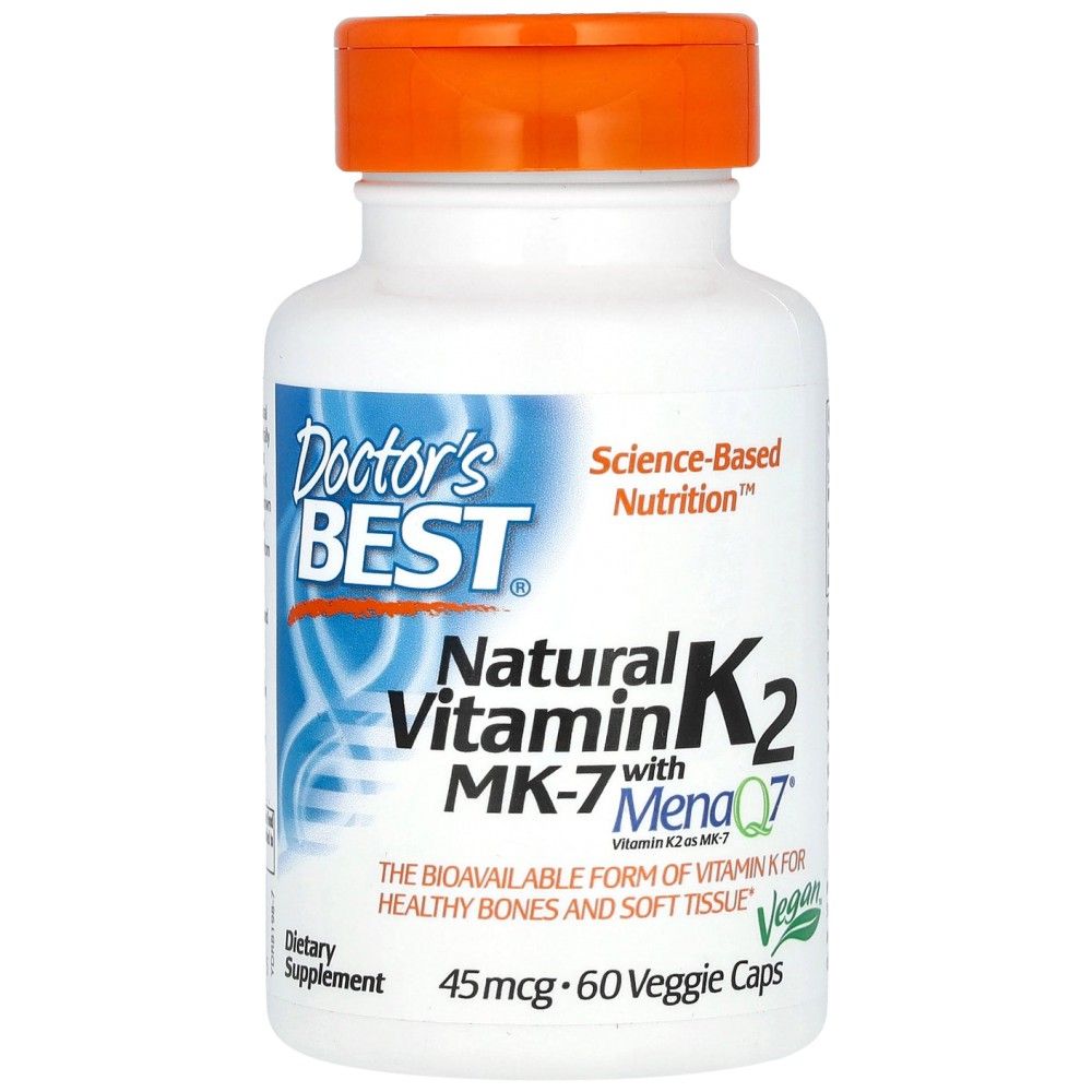 BEST Natural Vitamin K2 MK-7 45 mcg - 60 капсули - Feel You