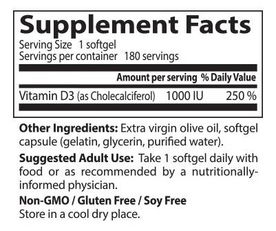 BEST Vitamin D3 1000 IU - 180 Гел капсули - Feel You