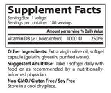 BEST Vitamin D3 1000 IU - 180 Гел капсули - Feel You