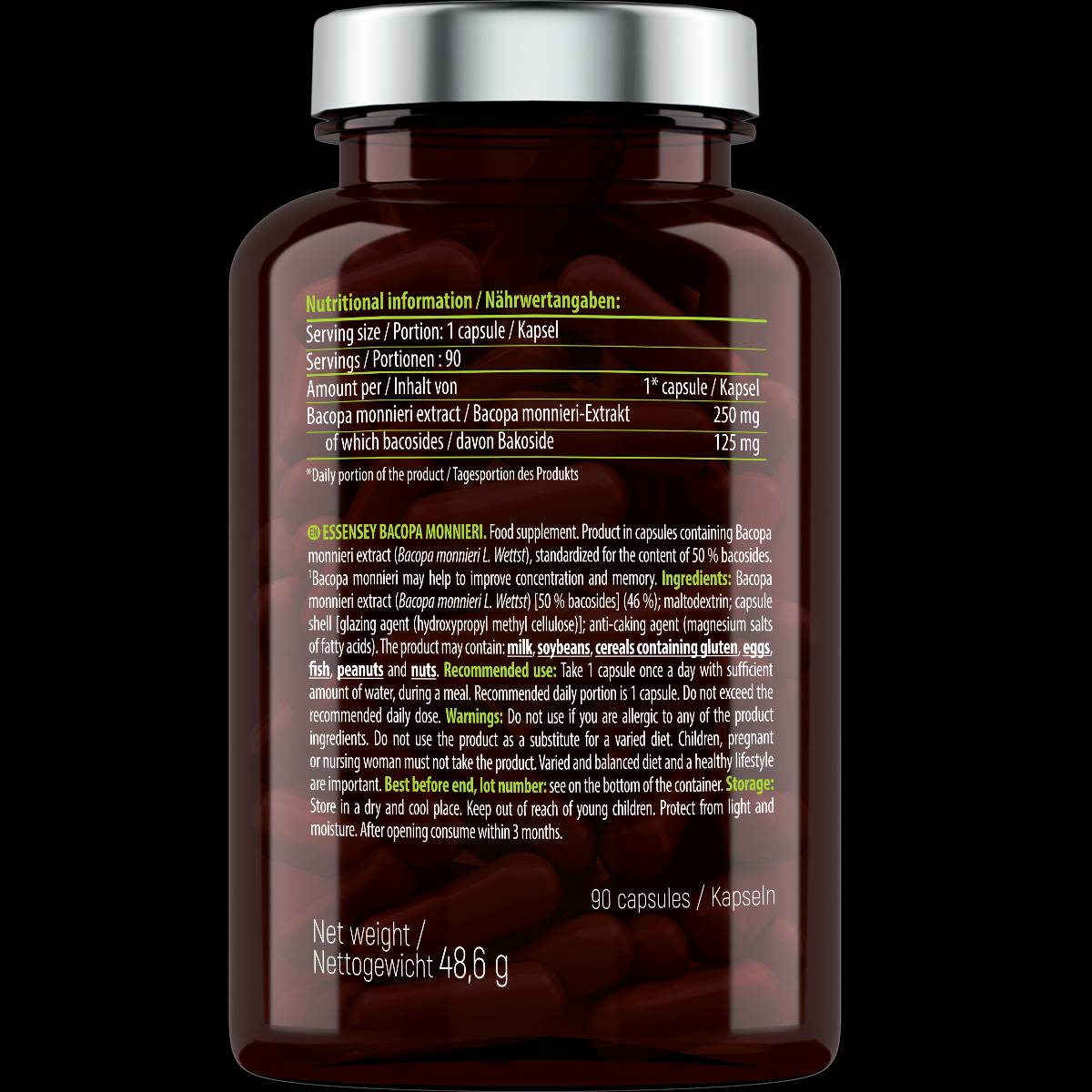 Bacopa Monnieri 250 mg - 90 капсули - Feel You