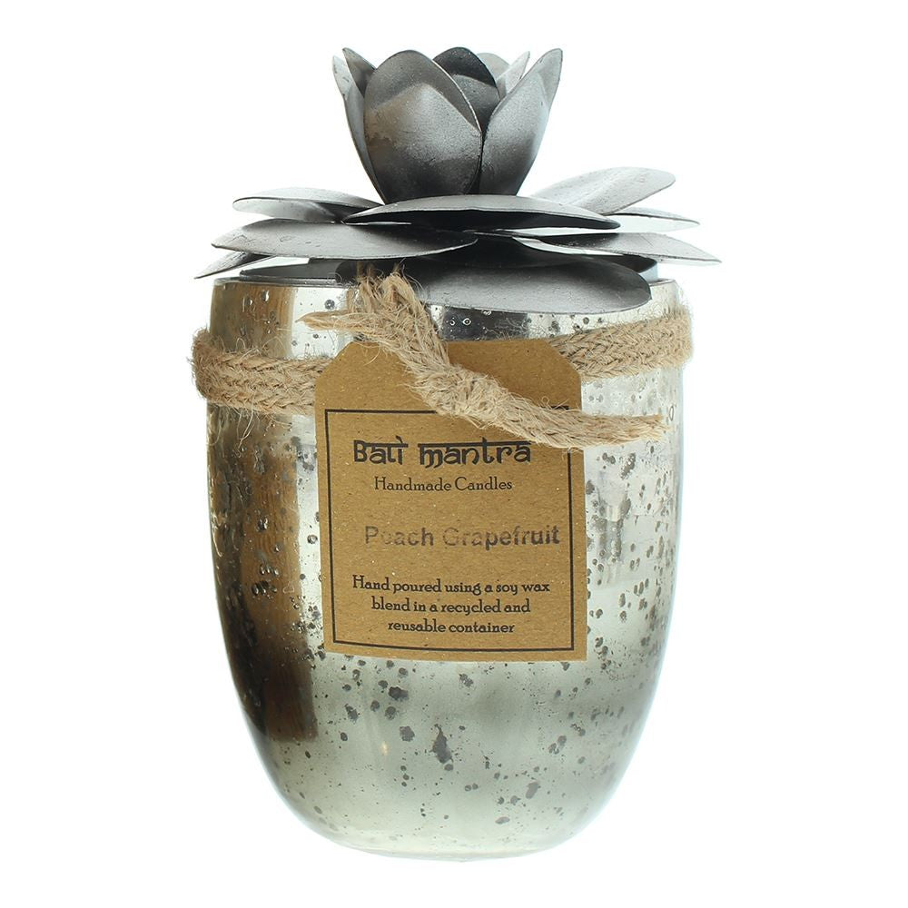 Bali Mantra, Camellia Glass Silver Peach Grapefruit, Scented Candle, 500 g - Feel You