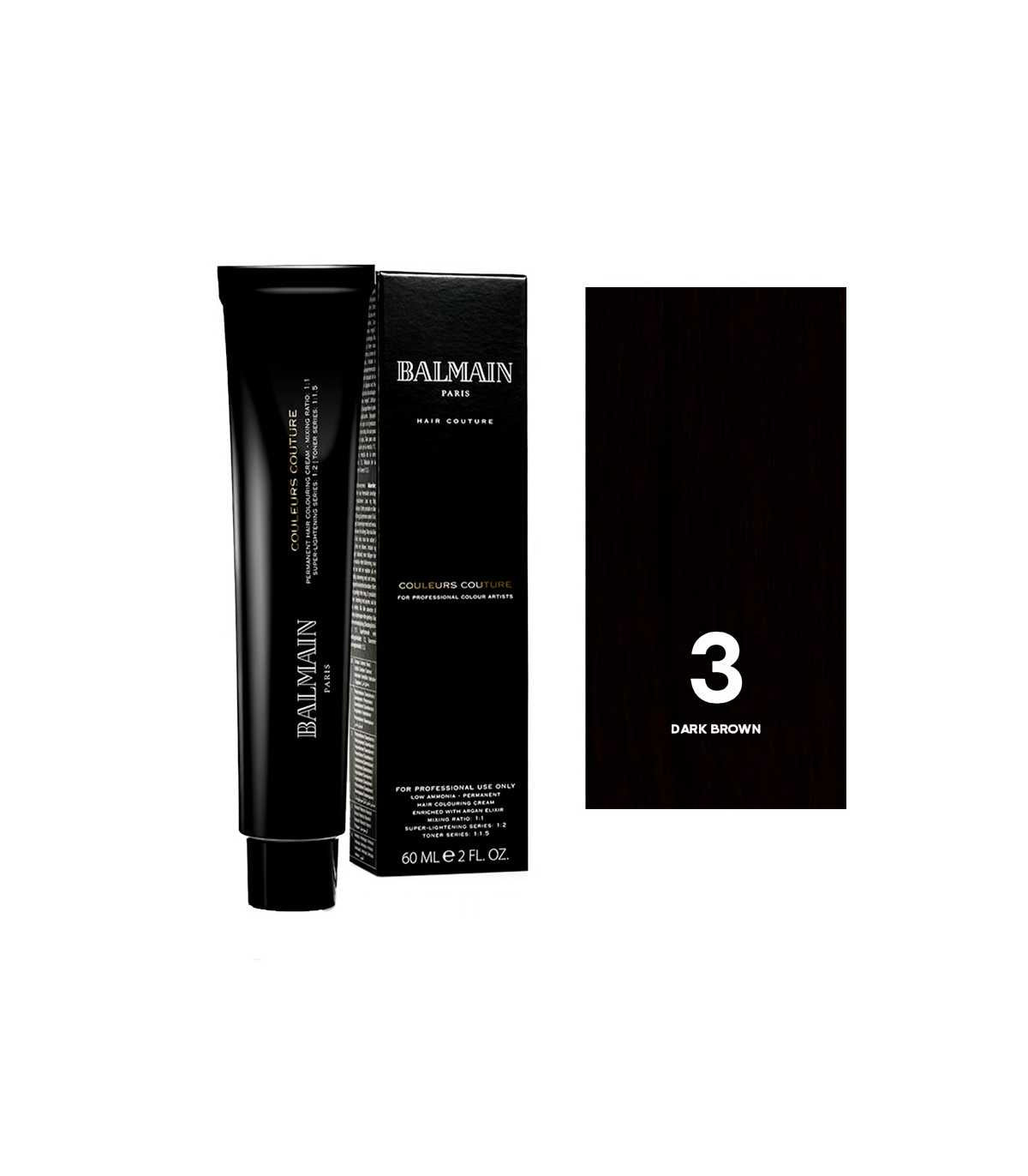 Balmain Professionnel, Couleurs Couture, Permanent Hair Dye, 3 Dark Brown, 60 ml - Feel You
