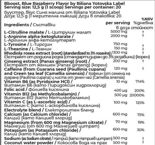 Bboost Pre-Workout Formula | with Herbs & Electrolytes - 250 грама - Feel You