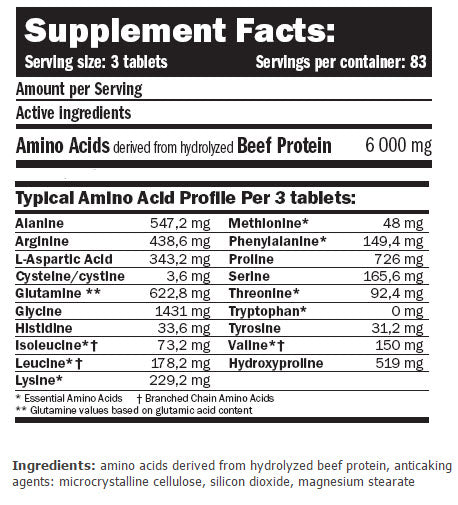 Beef Amino / 250 Tabs - Feel You
