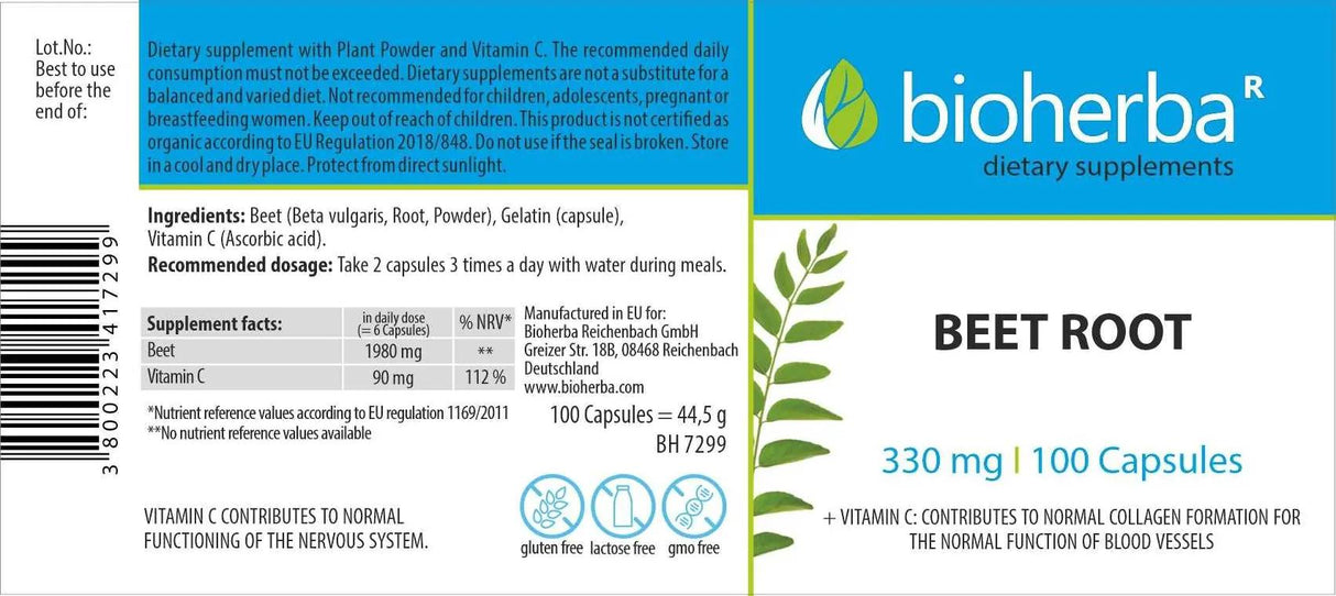 Beet Root 330 mg - 100 капсули - Feel You