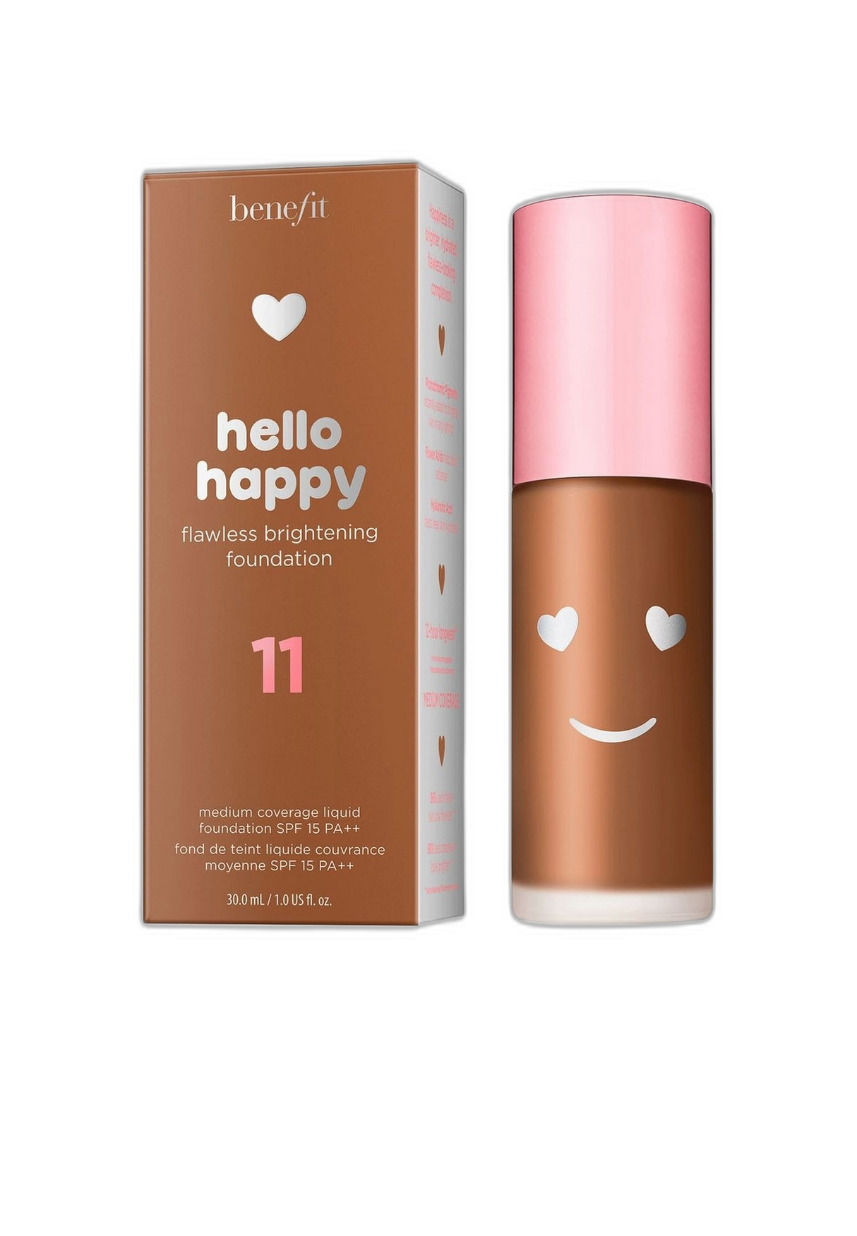 Benefit, Hello Happy, Brightening, Liquid Foundation, 11, Dark Neutral, SPF 15, 30 ml - Feel You