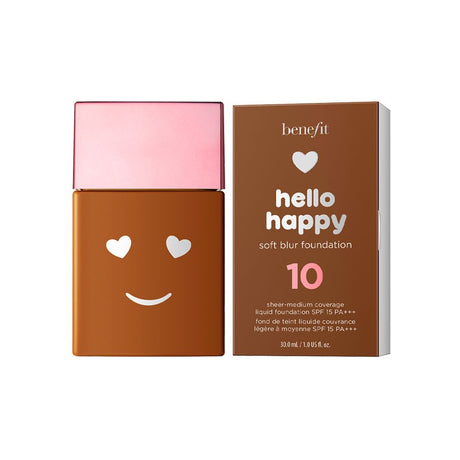 Benefit, Hello Happy Soft Blur, Matte Finish, Liquid Foundation, 10, Deep Warm, SPF 15, 30 ml - Feel You