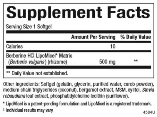 Berberine LipoMicel Matrix 500 mg - 60 Гел капсули - Feel You