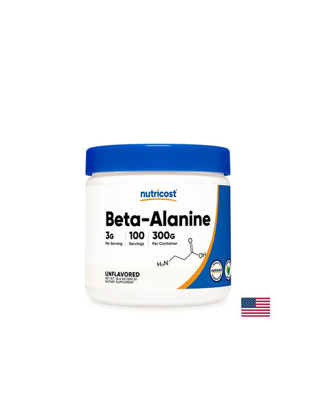 Сила и издръжливост - Бета аланин (Beta-Alanine), 300 g прах Nutricost - Feel You