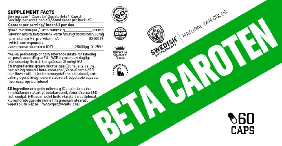 Beta Carotene Natural 25000 IU - 60 капсули - Feel You