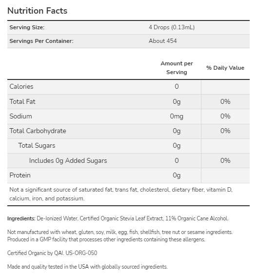 Better Stevia® Liquid | Organic - 237 мл - Feel You