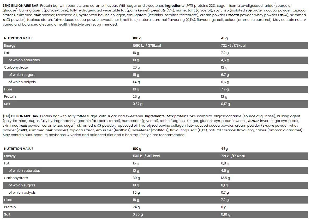 Billionaire Bar | High Fibre ~ Gluten Free ~ Protein Bar - 45 грама - Feel You