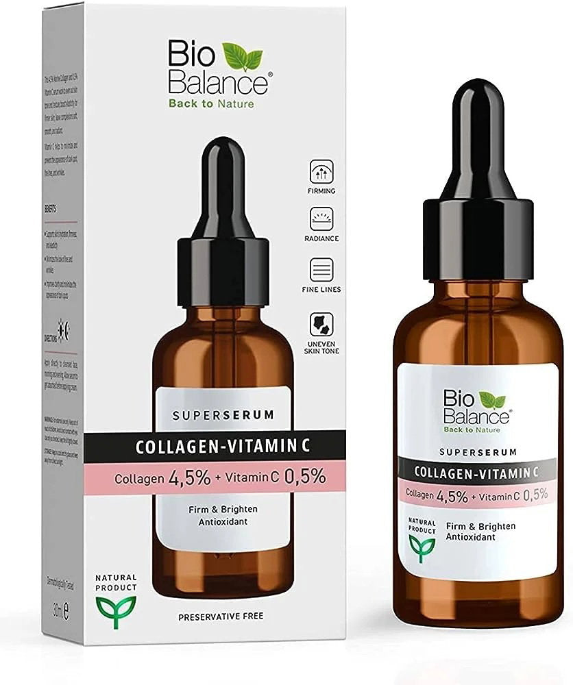 Bio Balance, Collagen-Vitamin C, Firming & Brightening, Day & Night, Serum, For Face, 30 ml - Feel You