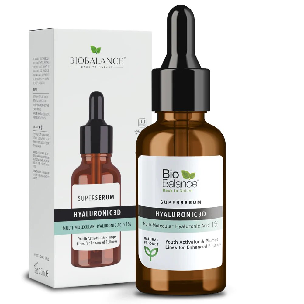 Bio Balance, Hyaluronic 3D, Hydrating & Plumping, Day & Night, Serum, For Face, 30 ml - Feel You