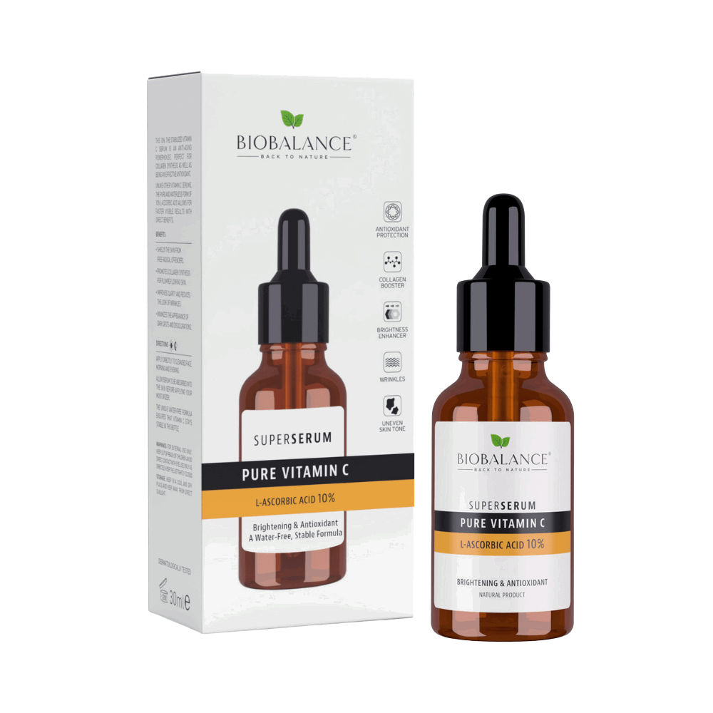 Bio Balance, Pure Vitamin C, Brightening & Anti-Aging, Day & Night, Serum, For Face & Neck, 30 ml - Feel You