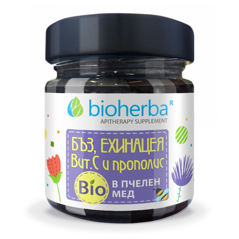 Bio Honey with Ehinacea,Vitamin C,Elder and Propolis - 280 грама - Feel You