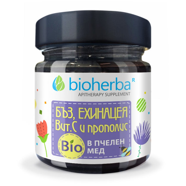 Bio Honey with Ehinacea,Vitamin C,Elder and Propolis - 280 грама - Feel You