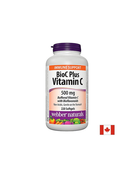 BioC Plus Vitamin C 500 mg - Витамин С 500 mg (буфериран) с Биофлавоноиди 60 mg, 220 софтгел капсули - Feel You