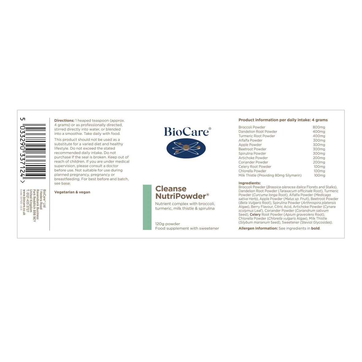 Комплекс за детокс / BioCare Cleanse NutriPowder 120g - Feel You