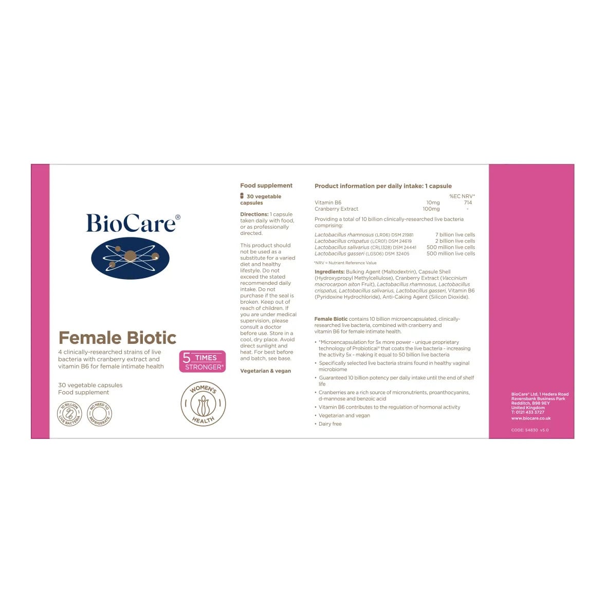 Пробиотик за Жени (BioCare Female Biotic) 30 капсули - Feel You