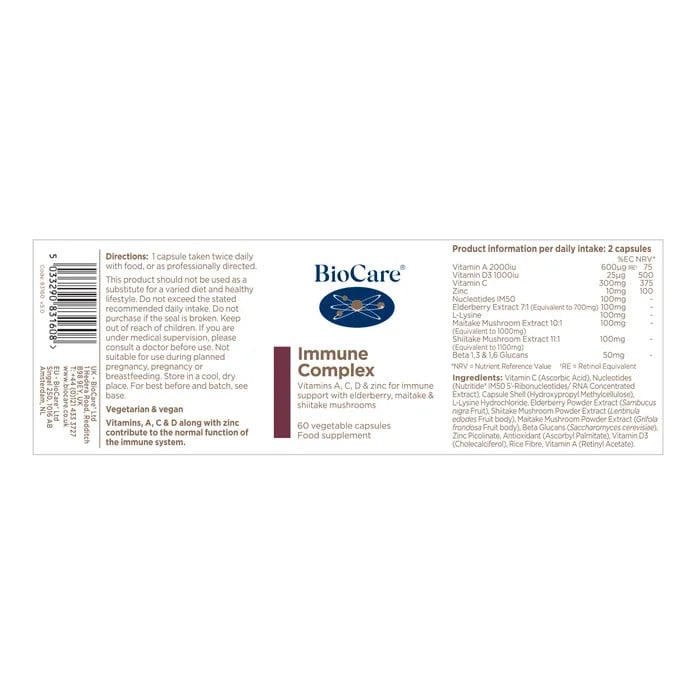 Имун Комплекс с медицински гъби / BioCare Immune Complex 60 V caps - Feel You
