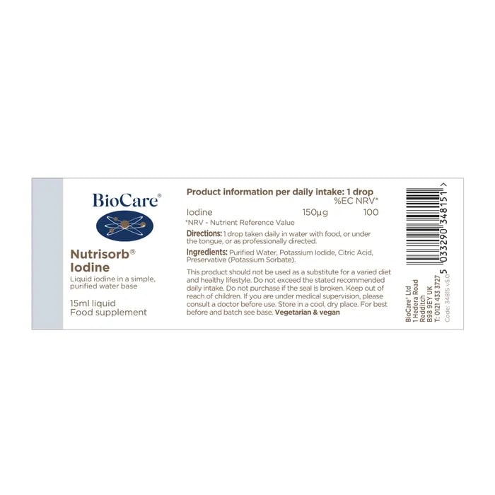 Течен йод / BioCare Nutrisorb Iodine 15ml - Feel You