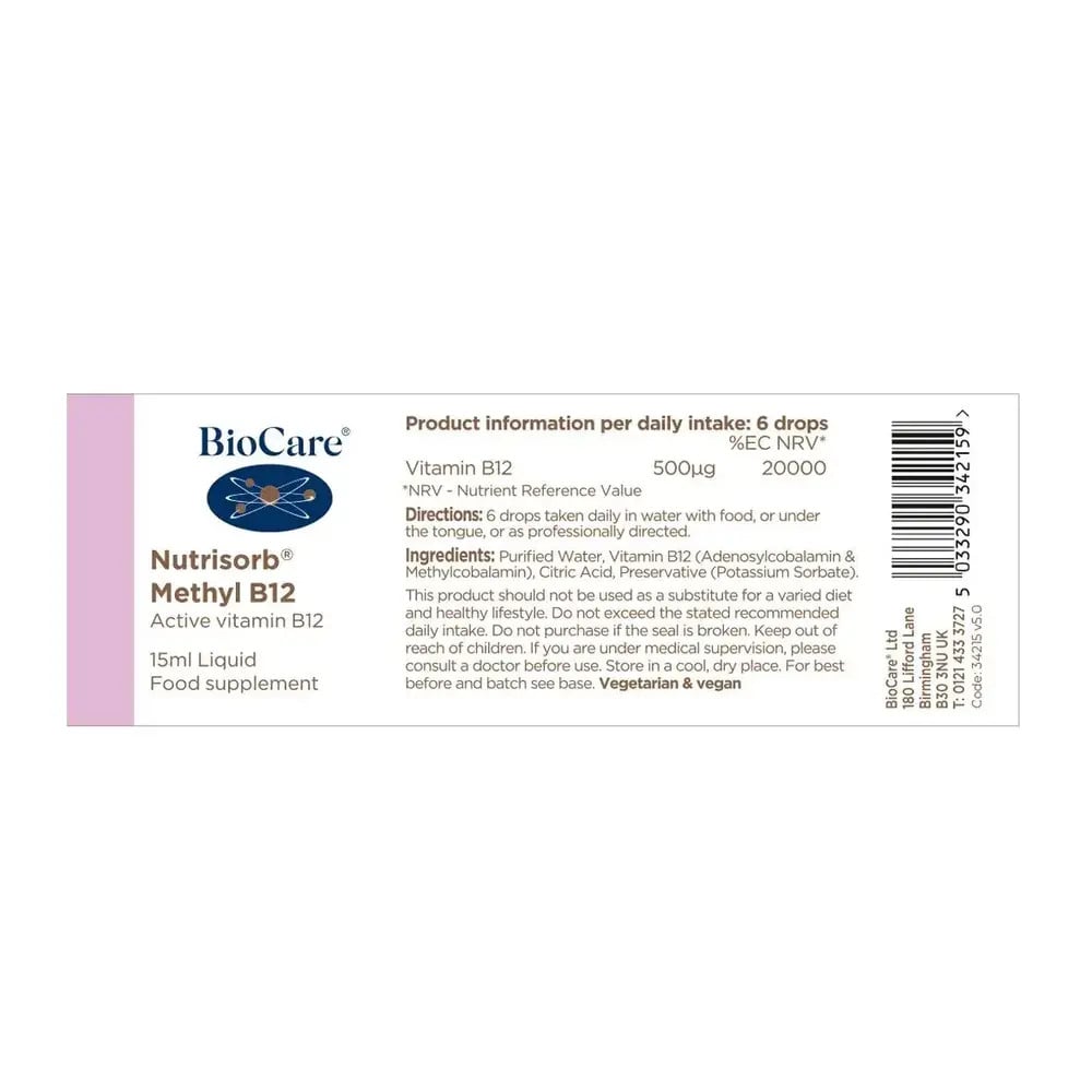 BioCare Nutrisorb Methyl B12 15ml - Feel You